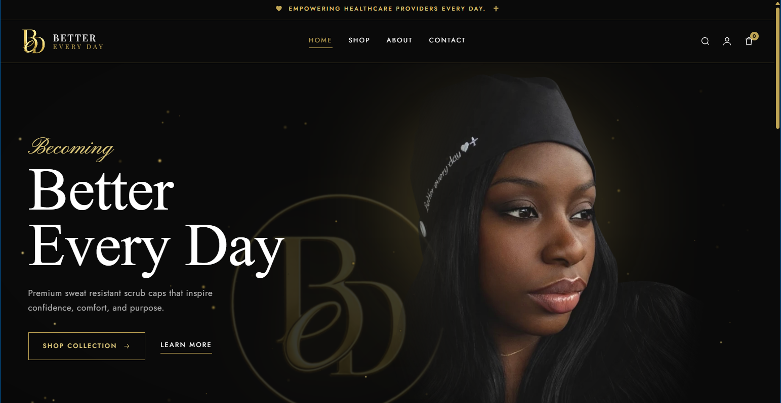 Better Every Day Co. website homepage, designed by AdLogic