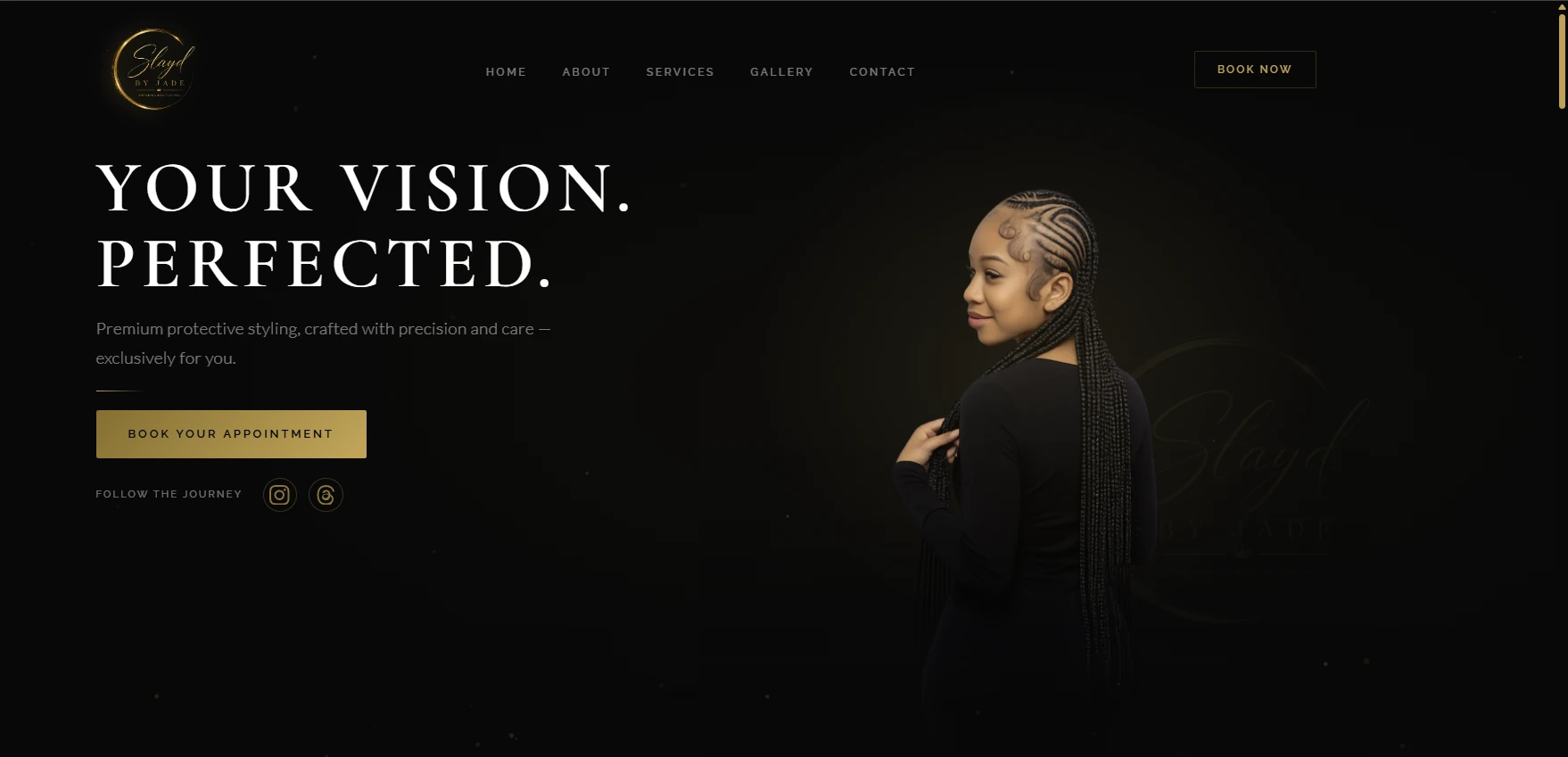 Slayd by Jade website homepage, designed by AdLogic