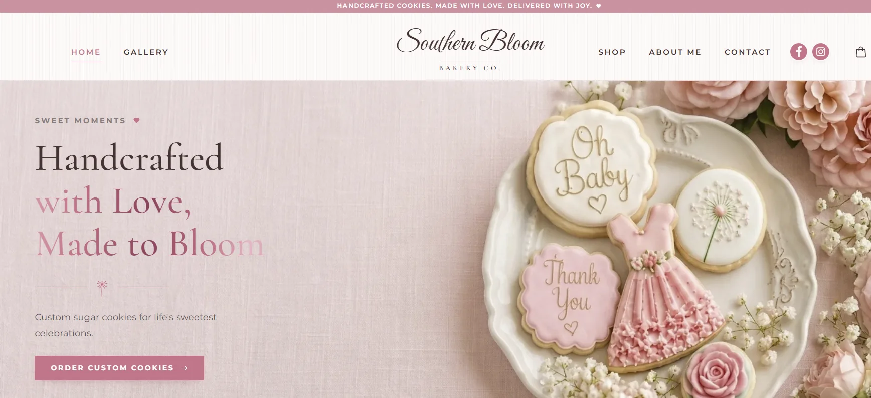 Southern Bloom Bakery Co. website homepage, designed by AdLogic